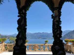 View of Lake Como from the ceremony space at Villa Balbianello