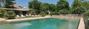 Swimming pool at Sicilian wedding venue.