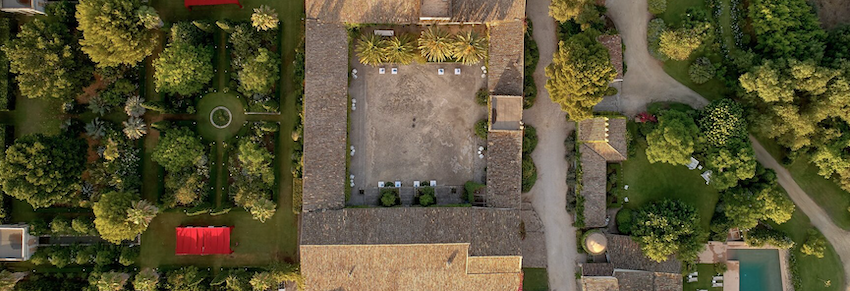 Aerial view of Masseria in Sicily.